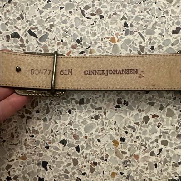 Vintage Ginnie Johansen brown brass made in Italy belt m medium boho main image 5